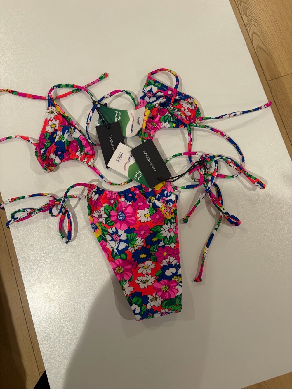 Vanessa Mooney Bikini Top & Bottom Floral Print Size Small NWT - Picture 5 of 5